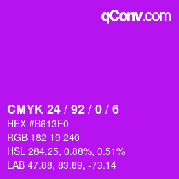 カラーコード: CMYK 24 / 92 / 0 / 6 | qconv.com