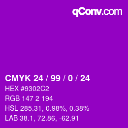 カラーコード: CMYK 24 / 99 / 0 / 24 | qconv.com