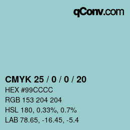 Color code: CMYK 25 / 0 / 0 / 20 | qconv.com