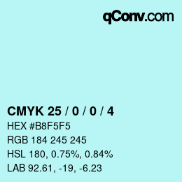 Color code: CMYK 25 / 0 / 0 / 4 | qconv.com
