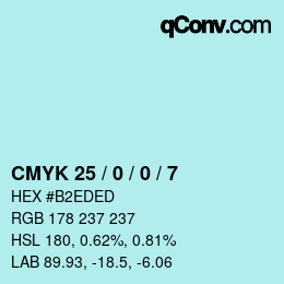 カラーコード: CMYK 25 / 0 / 0 / 7 | qconv.com