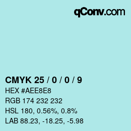 カラーコード: CMYK 25 / 0 / 0 / 9 | qconv.com