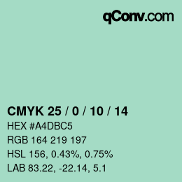 Color code: CMYK 25 / 0 / 10 / 14 | qconv.com