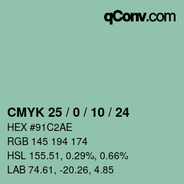 颜色代码: CMYK 25 / 0 / 10 / 24 | qconv.com