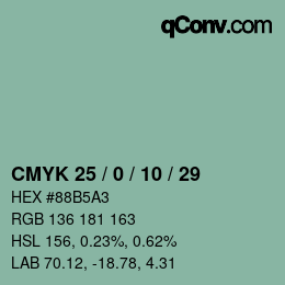 Color code: CMYK 25 / 0 / 10 / 29 | qconv.com