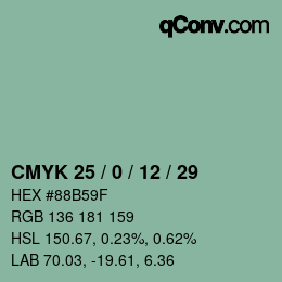 颜色代码: CMYK 25 / 0 / 12 / 29 | qconv.com
