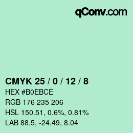 カラーコード: CMYK 25 / 0 / 12 / 8 | qconv.com