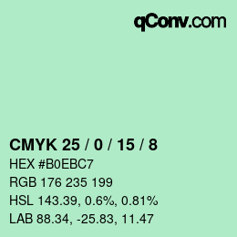 Farbcode: CMYK 25 / 0 / 15 / 8 | qconv.com