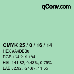 颜色代码: CMYK 25 / 0 / 16 / 14 | qconv.com