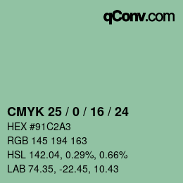 Color code: CMYK 25 / 0 / 16 / 24 | qconv.com