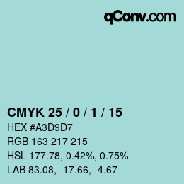 Color code: CMYK 25 / 0 / 1 / 15 | qconv.com