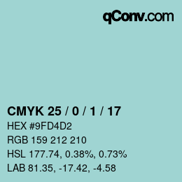 Color code: CMYK 25 / 0 / 1 / 17 | qconv.com