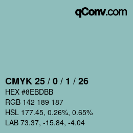 Color code: CMYK 25 / 0 / 1 / 26 | qconv.com