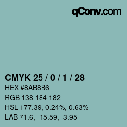 Color code: CMYK 25 / 0 / 1 / 28 | qconv.com