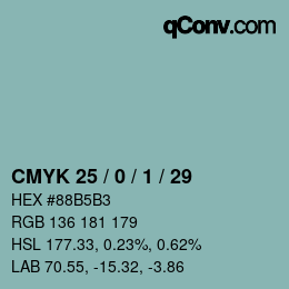 Código de color: CMYK 25 / 0 / 1 / 29 | qconv.com
