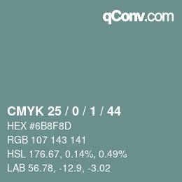 カラーコード: CMYK 25 / 0 / 1 / 44 | qconv.com