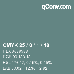 Color code: CMYK 25 / 0 / 1 / 48 | qconv.com