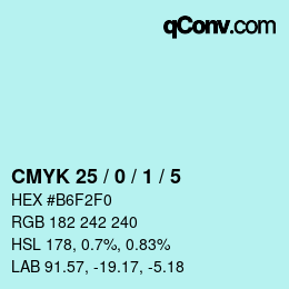 カラーコード: CMYK 25 / 0 / 1 / 5 | qconv.com