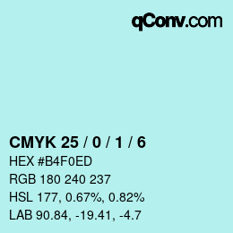 Color code: CMYK 25 / 0 / 1 / 6 | qconv.com