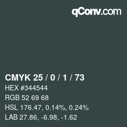 颜色代码: CMYK 25 / 0 / 1 / 73 | qconv.com