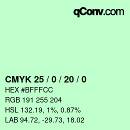 Color code: CMYK 25 / 0 / 20 / 0 | qconv.com