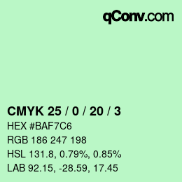 Color code: CMYK 25 / 0 / 20 / 3 | qconv.com