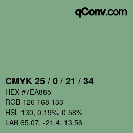 Código de color: CMYK 25 / 0 / 21 / 34 | qconv.com