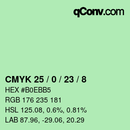 カラーコード: CMYK 25 / 0 / 23 / 8 | qconv.com
