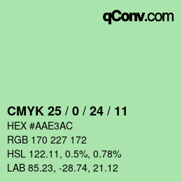 Color code: CMYK 25 / 0 / 24 / 11 | qconv.com