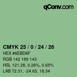 Color code: CMYK 25 / 0 / 24 / 26 | qconv.com