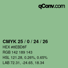 カラーコード: CMYK 25 / 0 / 24 / 26 | qconv.com