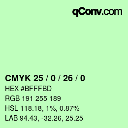 Color code: CMYK 25 / 0 / 26 / 0 | qconv.com