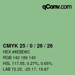 Color code: CMYK 25 / 0 / 26 / 26 | qconv.com