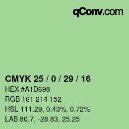 颜色代码: CMYK 25 / 0 / 29 / 16 | qconv.com