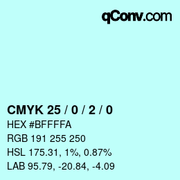 Color code: CMYK 25 / 0 / 2 / 0 | qconv.com