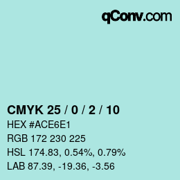 カラーコード: CMYK 25 / 0 / 2 / 10 | qconv.com
