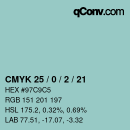 Color code: CMYK 25 / 0 / 2 / 21 | qconv.com