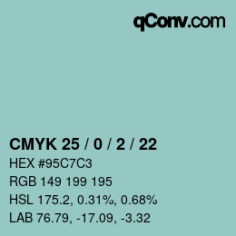 Color code: CMYK 25 / 0 / 2 / 22 | qconv.com