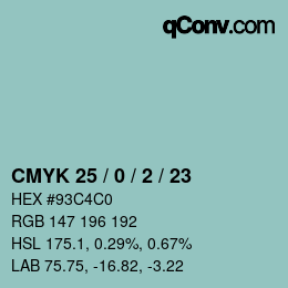 Color code: CMYK 25 / 0 / 2 / 23 | qconv.com