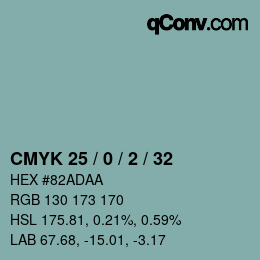 Color code: CMYK 25 / 0 / 2 / 32 | qconv.com