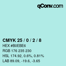 Color code: CMYK 25 / 0 / 2 / 8 | qconv.com