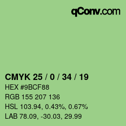 Color code: CMYK 25 / 0 / 34 / 19 | qconv.com