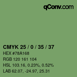 Código de color: CMYK 25 / 0 / 35 / 37 | qconv.com