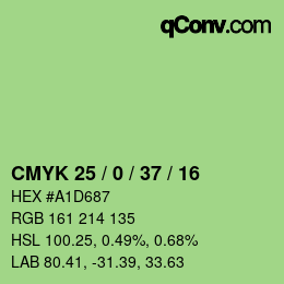 Farbcode: CMYK 25 / 0 / 37 / 16 | qconv.com