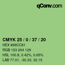 Color code: CMYK 25 / 0 / 37 / 20 | qconv.com
