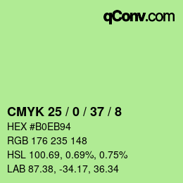 Color code: CMYK 25 / 0 / 37 / 8 | qconv.com