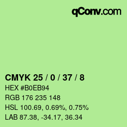 カラーコード: CMYK 25 / 0 / 37 / 8 | qconv.com