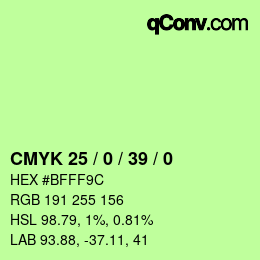 Color code: CMYK 25 / 0 / 39 / 0 | qconv.com