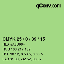 颜色代码: CMYK 25 / 0 / 39 / 15 | qconv.com