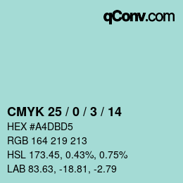 Color code: CMYK 25 / 0 / 3 / 14 | qconv.com